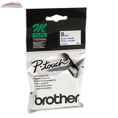 MK223 Brother TAPES 9MM - BLUE ON WHITE Brother