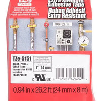 TZES151 BLACK ON CLEAR 24MM  LAMINATED STRONG ADHESIVE IND Brother